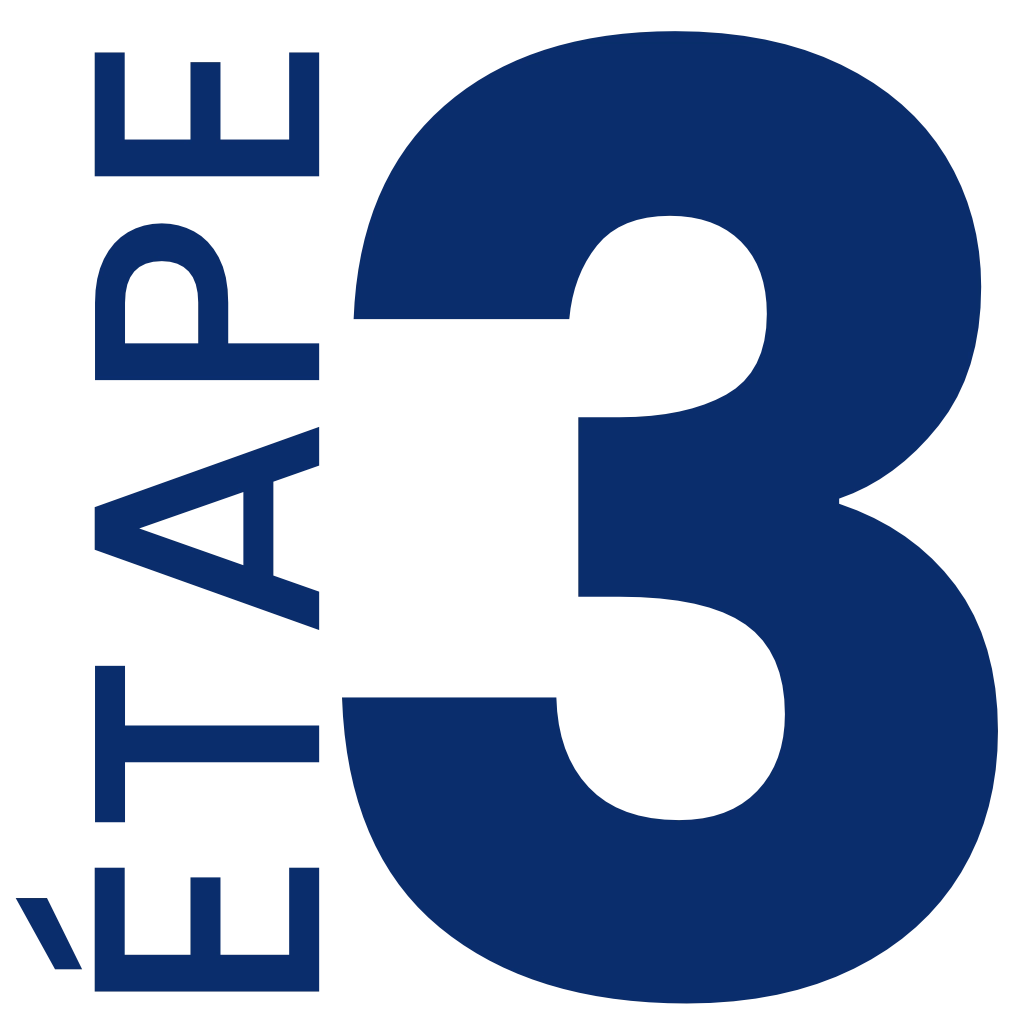 Etape 3 en bleu du processus de réalisation des prestations de Deldossi Assainissement.