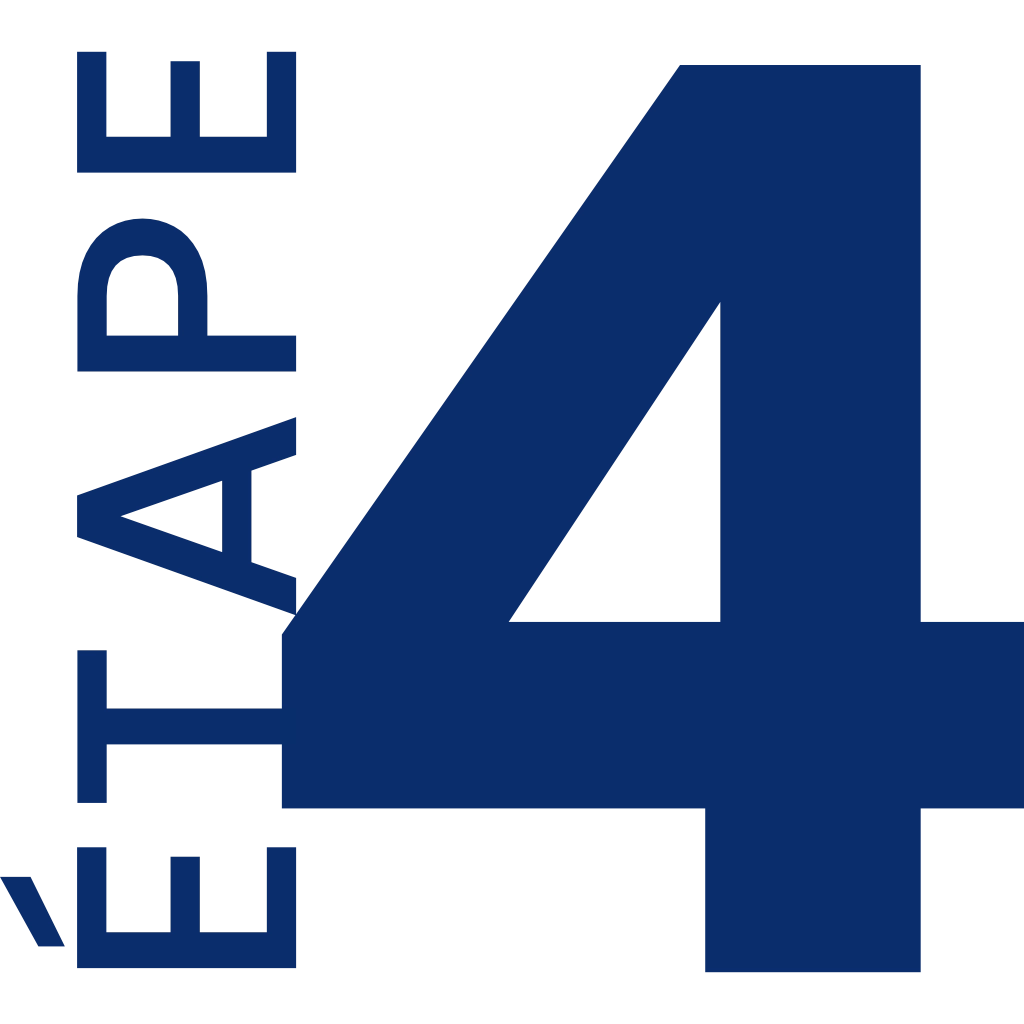 Etape 4 en bleu du processus de réalisation des prestations de Deldossi Assainissement.