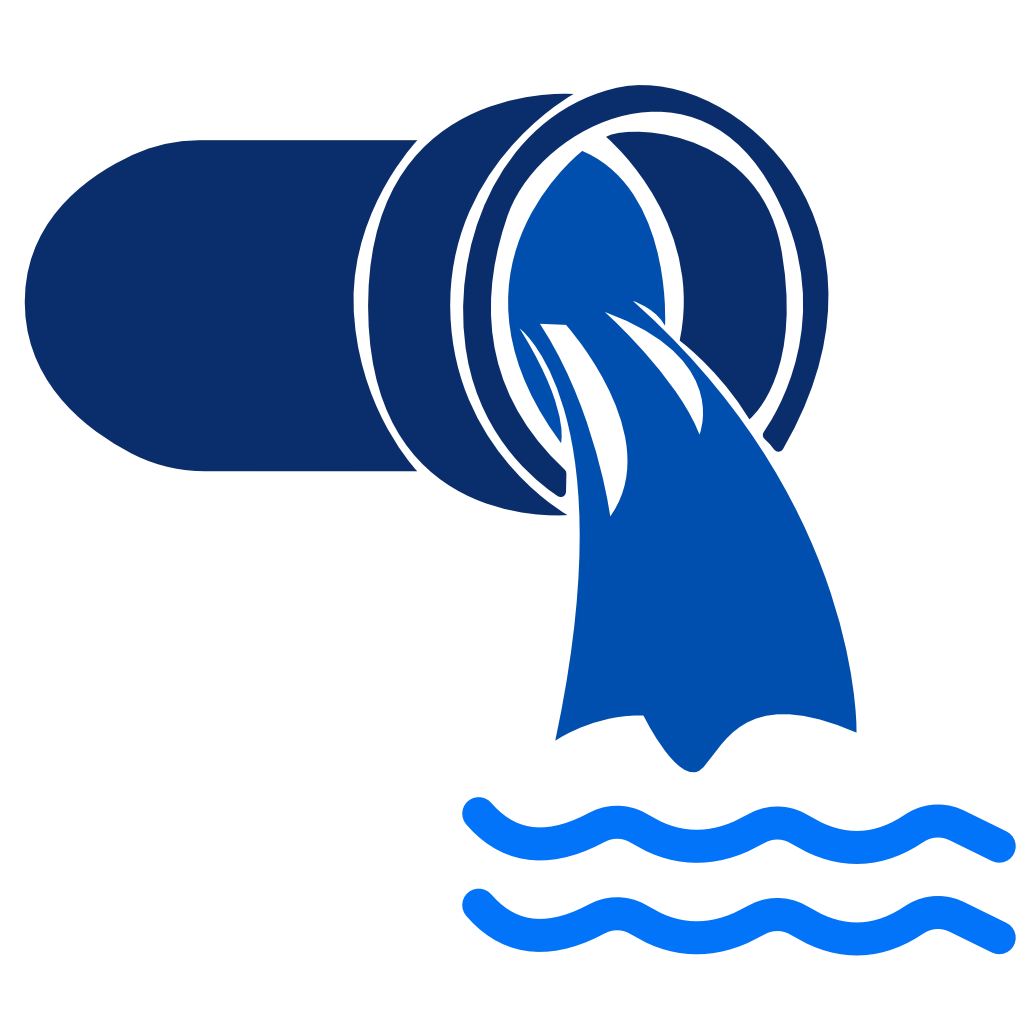 Pictogramme symbolisant les débordements d'une canalisation.