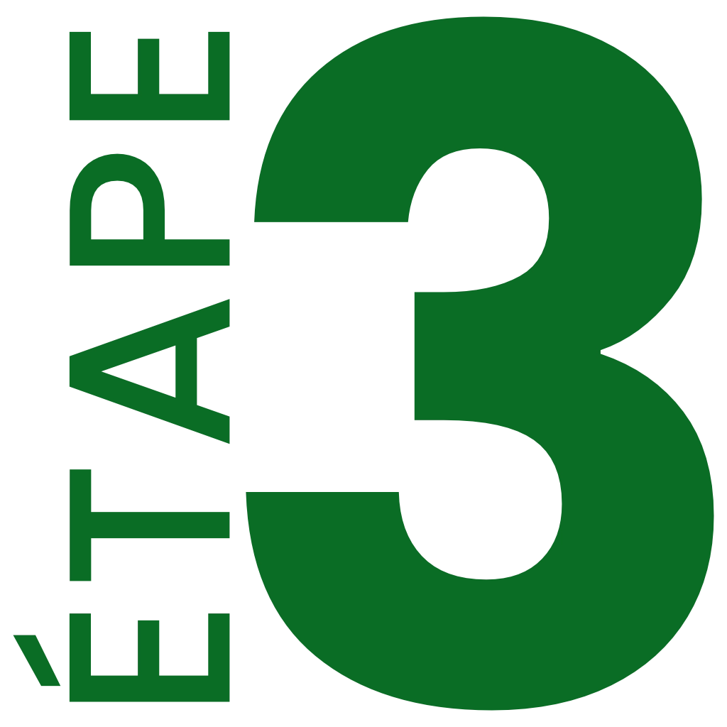 Etape 3 en vert du processus de réalisation des prestations de Deldossi Assainissement.