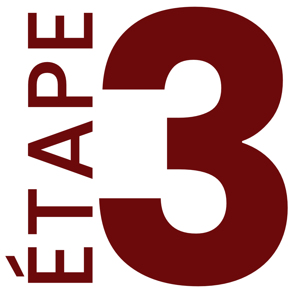 Etape 3 en rouge du processus de réalisation des prestations de Deldossi Assainissement.